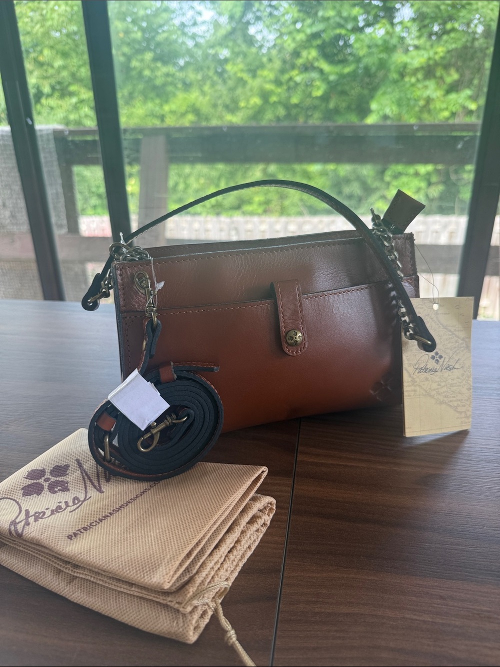 Patricia Nash Heritage Bria Brown leather Satchel/Crossbody/Bag. NWT